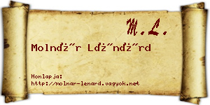 Molnár Lénárd névjegykártya
