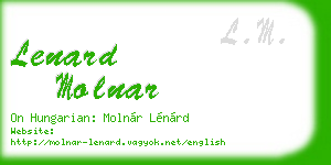 lenard molnar business card
