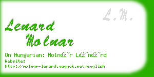 lenard molnar business card